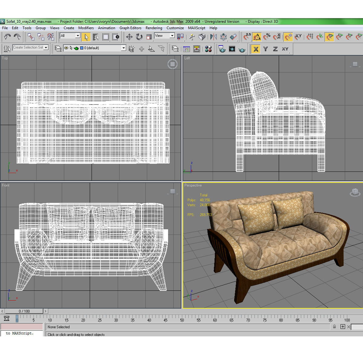 Sofa with books 3D model_11