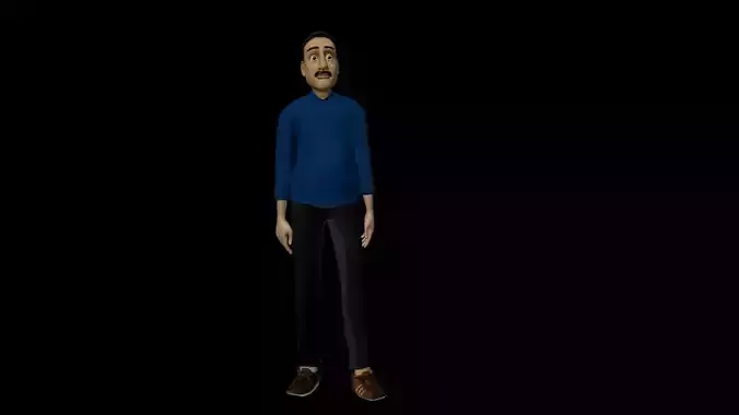 Bob Cartoon Character Low-poly 3D model