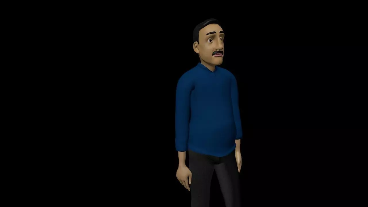 Bob Cartoon Character Low-poly 3D model_6