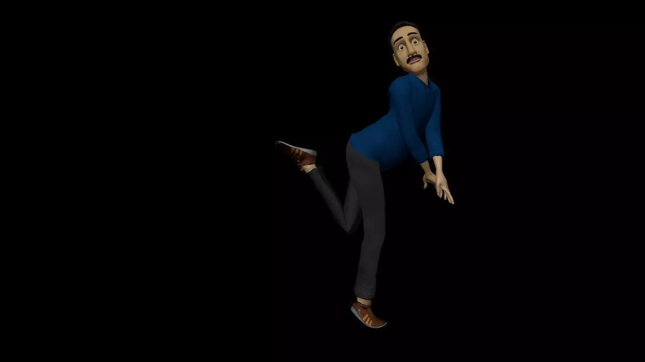 Bob Cartoon Character Low-poly 3D model_7