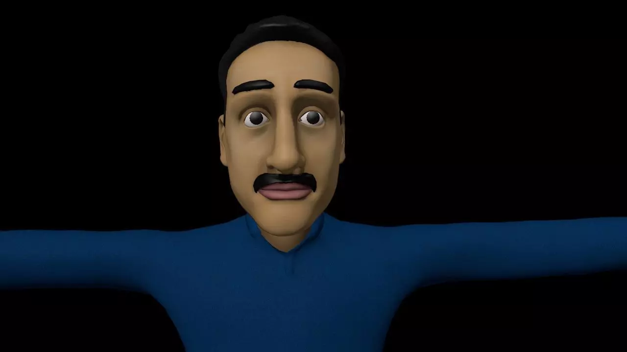 Bob Cartoon Character Low-poly 3D model_5