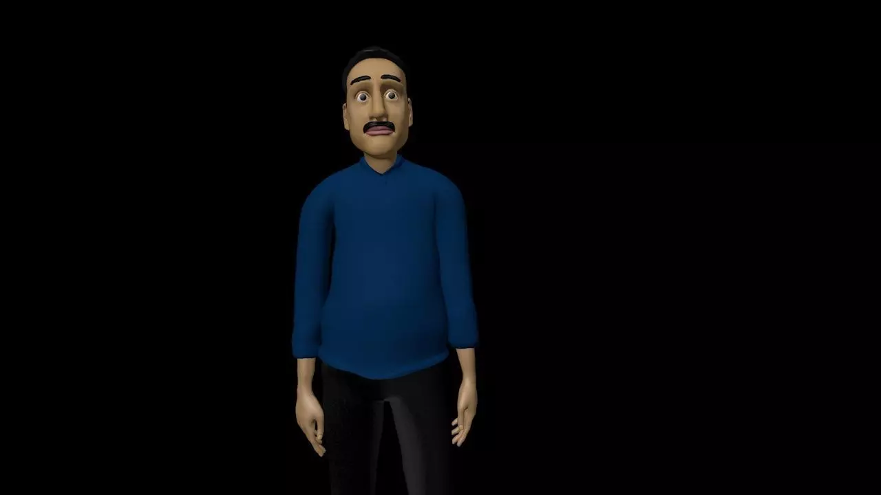 Bob Cartoon Character Low-poly 3D model_3