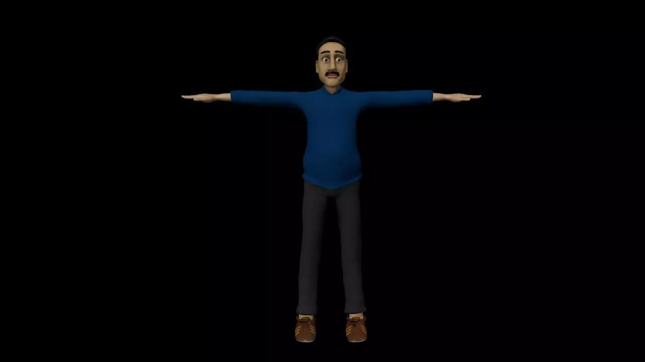 Bob Cartoon Character Low-poly 3D model_4