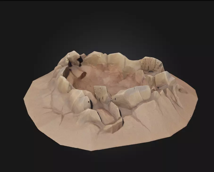 Cratered Impact Frozen Moment of Celestial Destruction 3D model