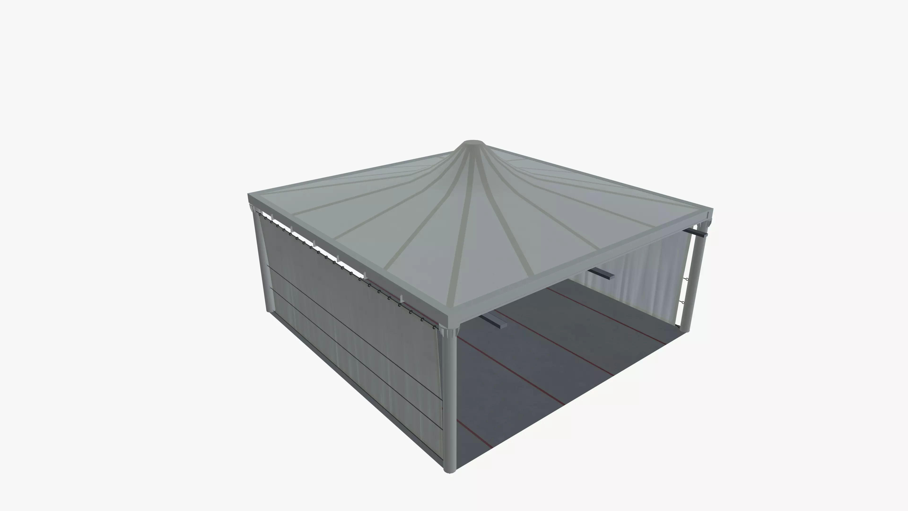 Tent with curtains 3D model_0