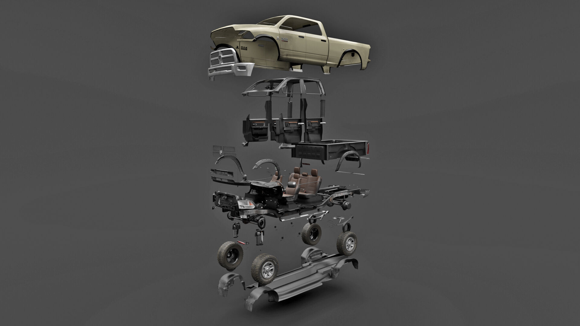Dodge RAM 2500 Laramie - Complete Model 3D model_9