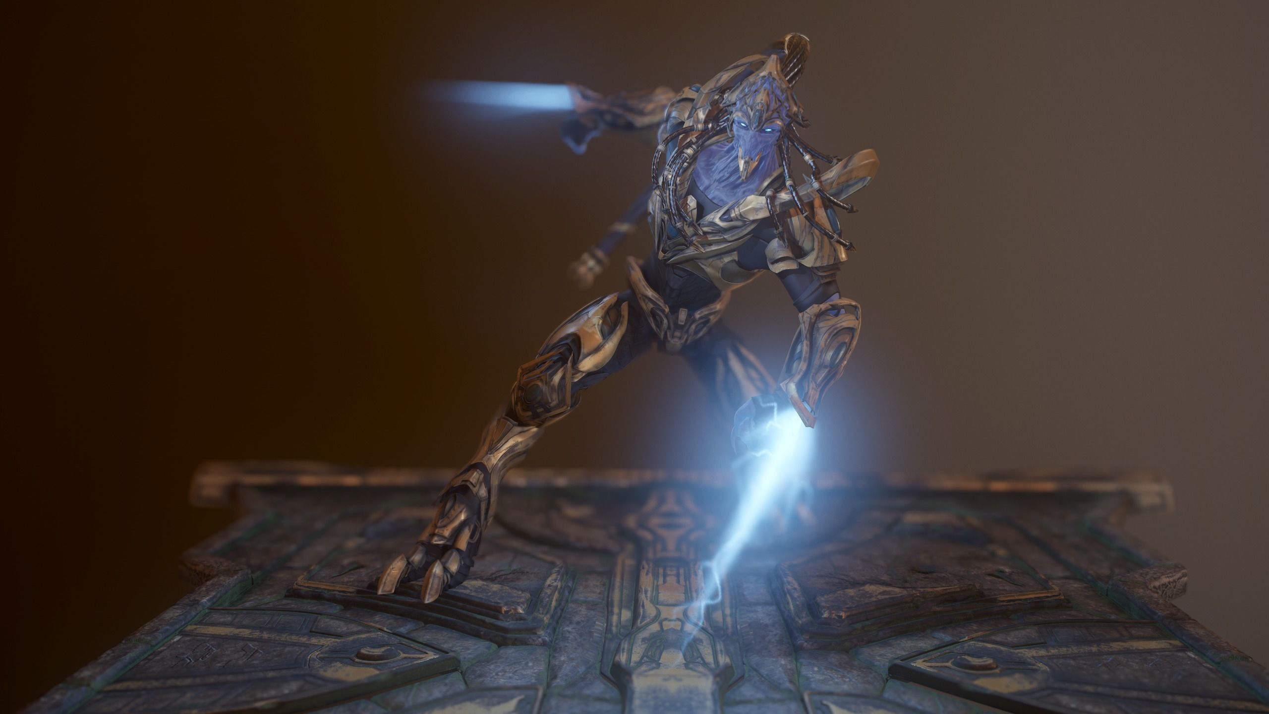 Zealot and Protoss Platform 3D model_1