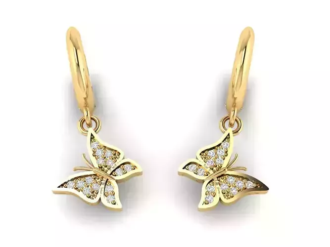 Butterfly design earrings 3D print model