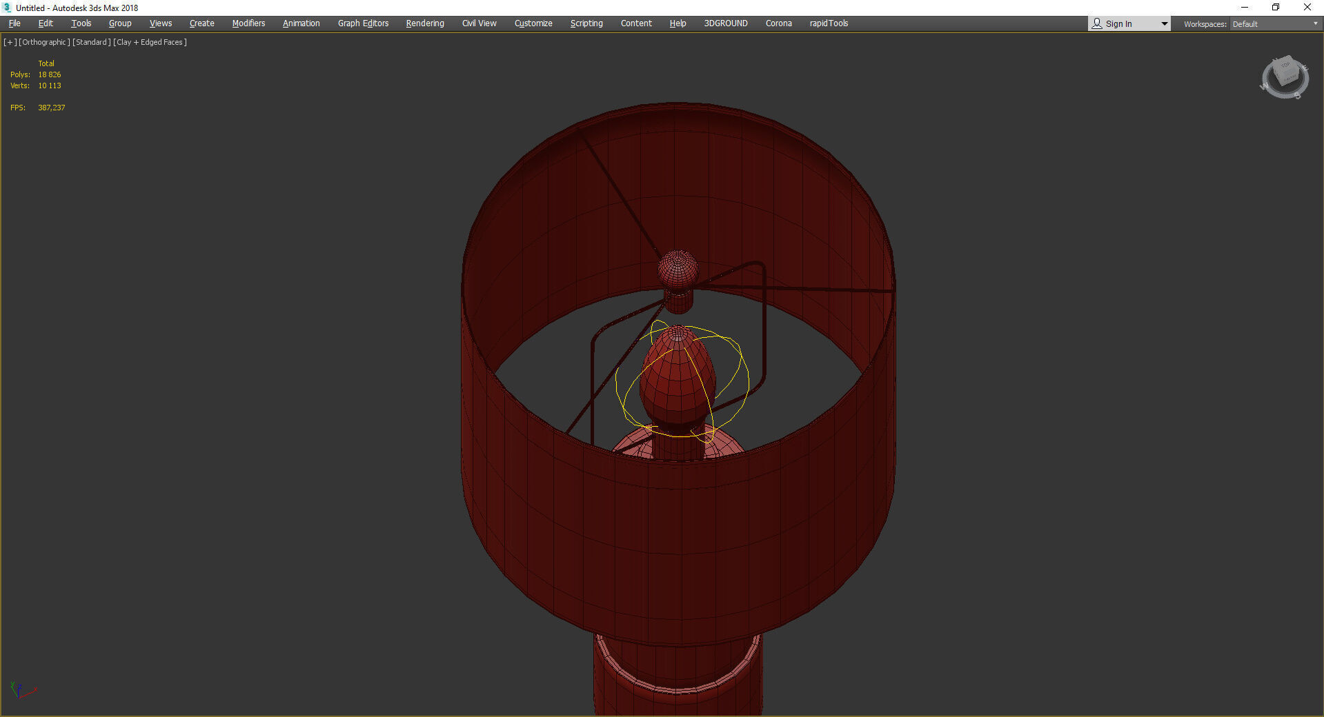 Table Lamp Resin and Metal Base Low-poly 3D model_4