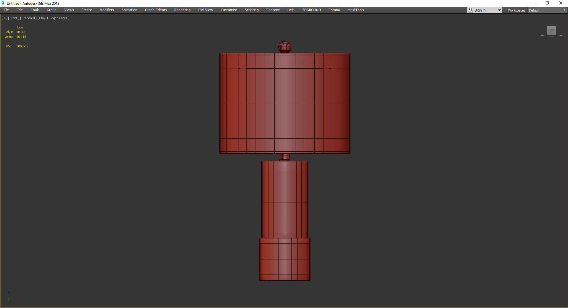 Table Lamp Resin and Metal Base Low-poly 3D model_2