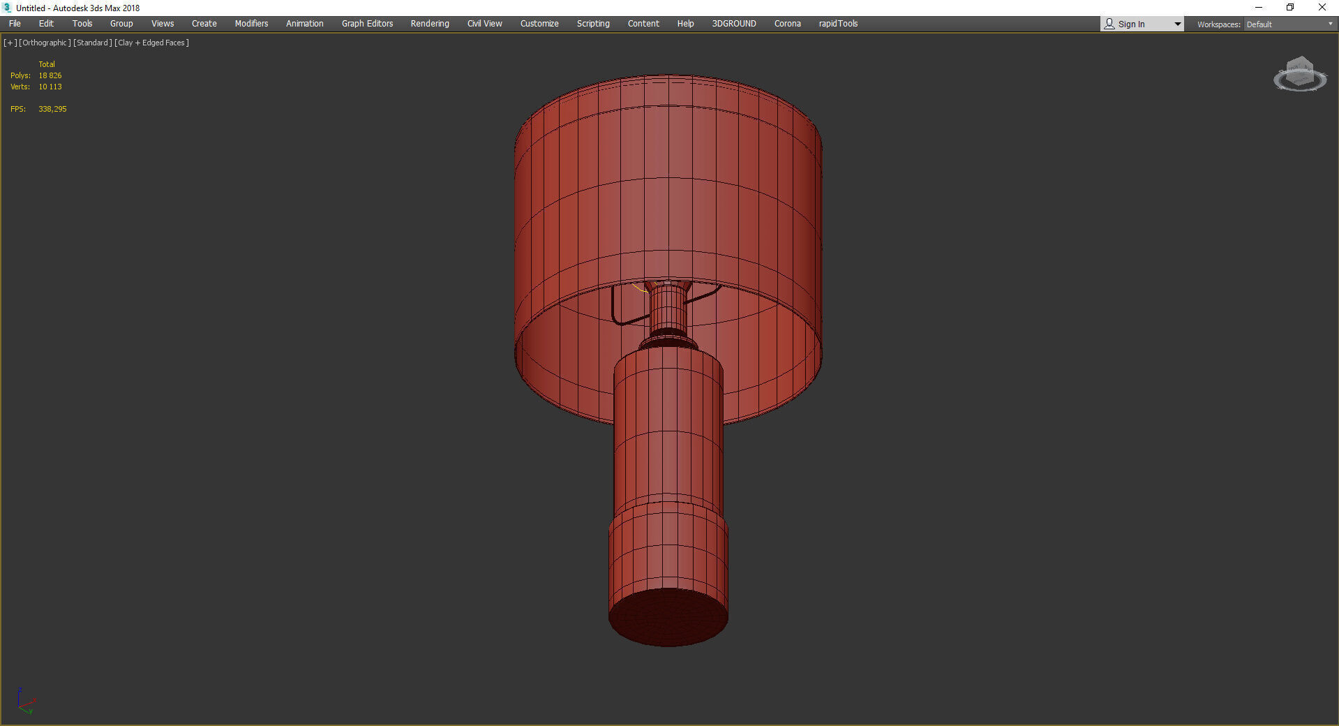 Table Lamp Resin and Metal Base Low-poly 3D model_3