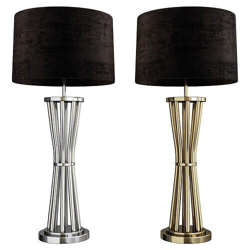 Decorative Polished Nickel Table Lamp Low-poly 3D model