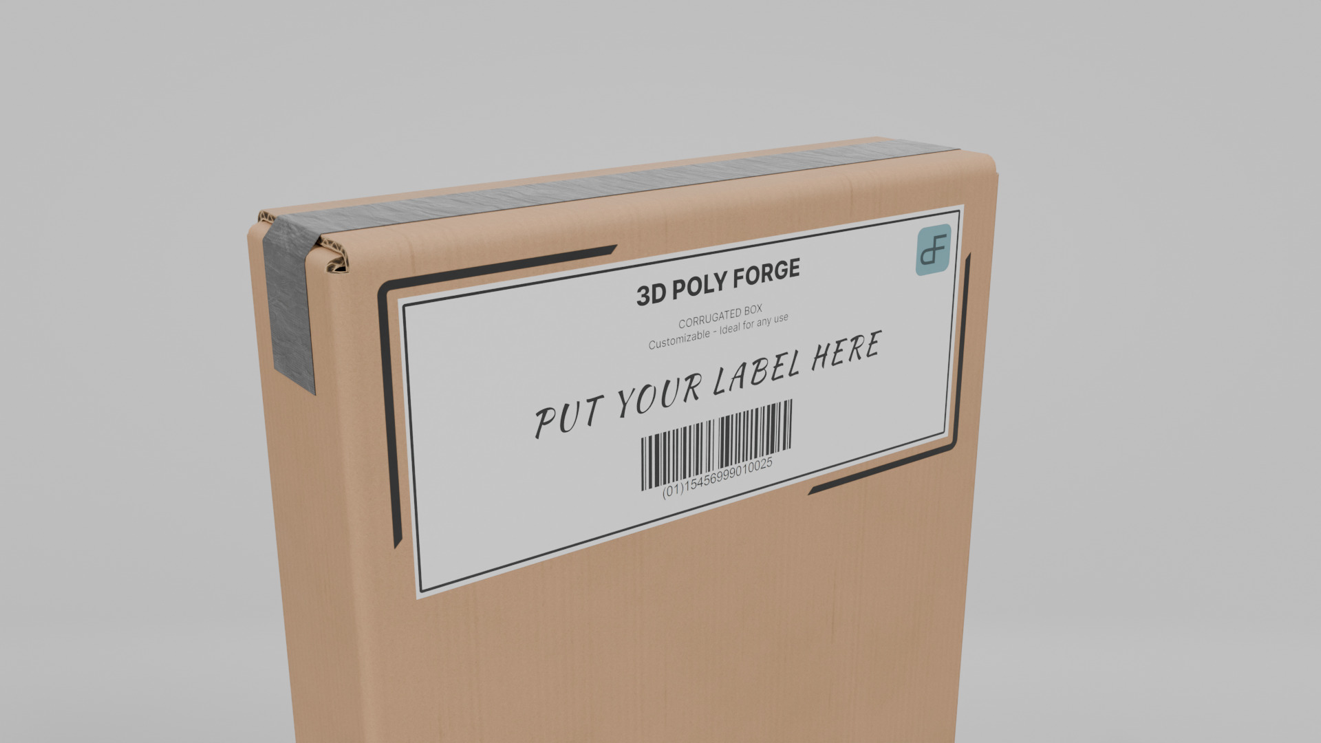 Cardboard Box R-024 - Rigged and Customizable Low-poly 3D model_4