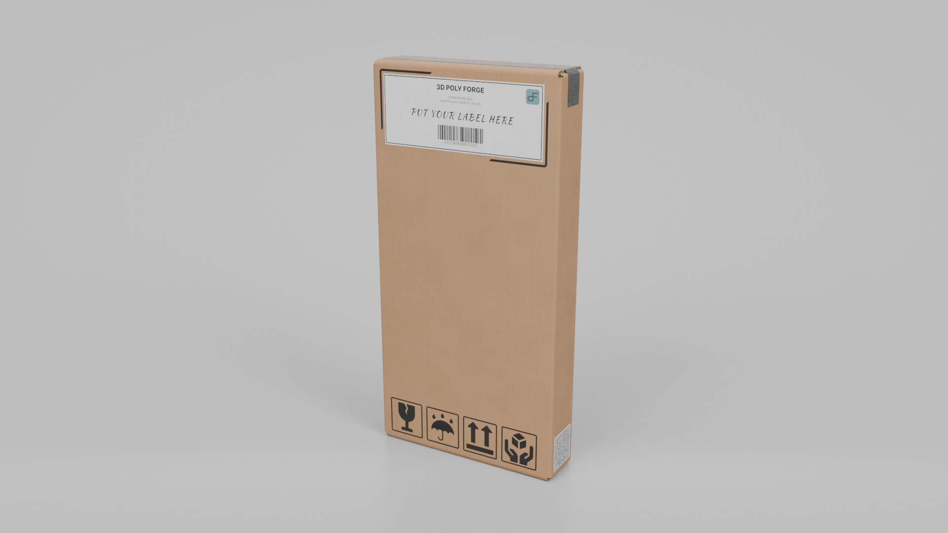 Cardboard Box R-024 - Rigged and Customizable Low-poly 3D model_8