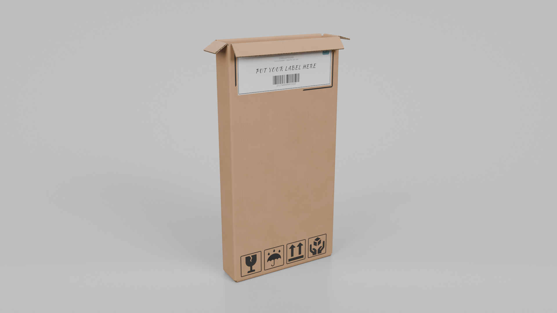 Cardboard Box R-024 - Rigged and Customizable Low-poly 3D model_5