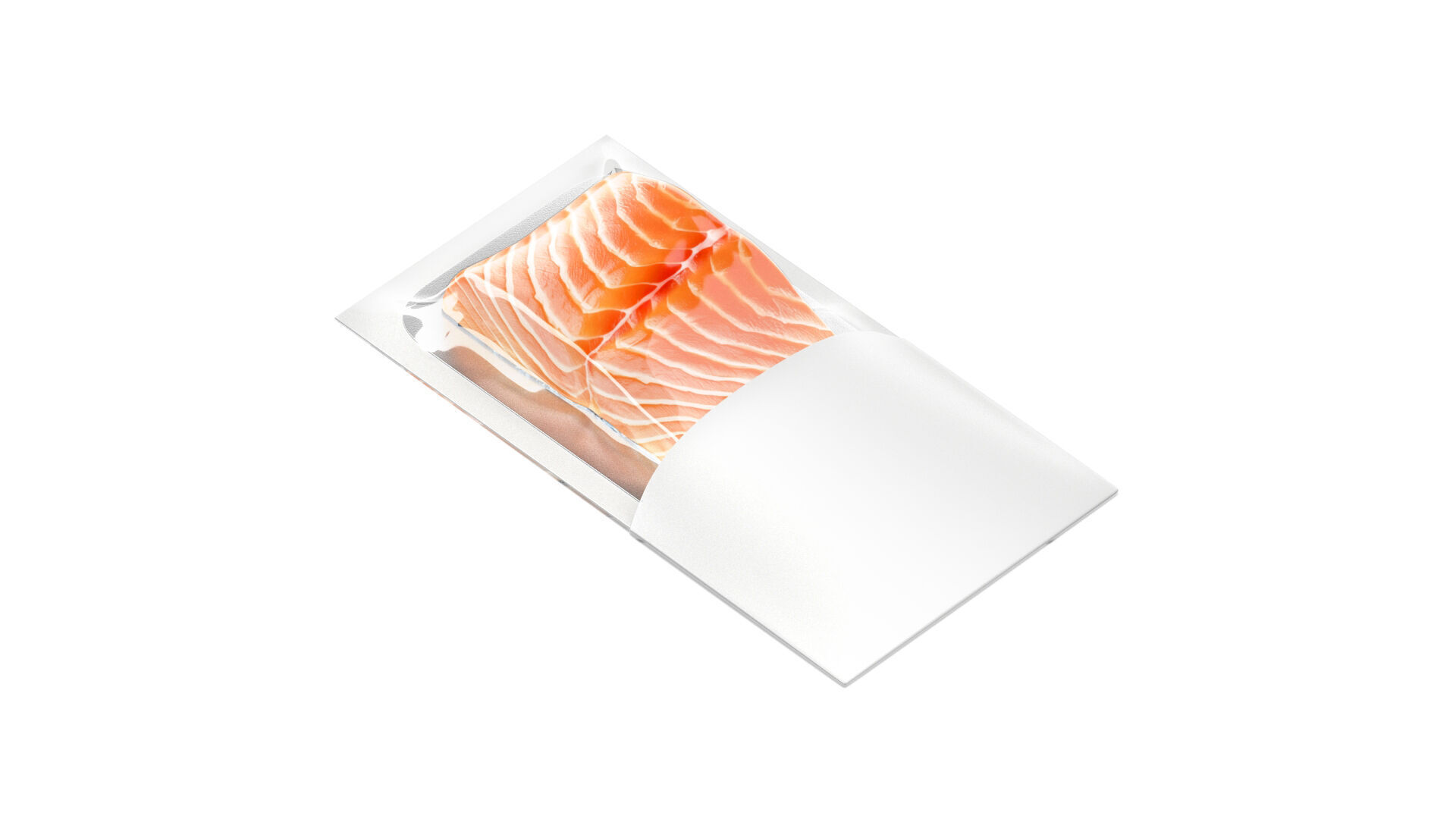 White Salmon Carton Pack - trout cardboard container  3D model_4
