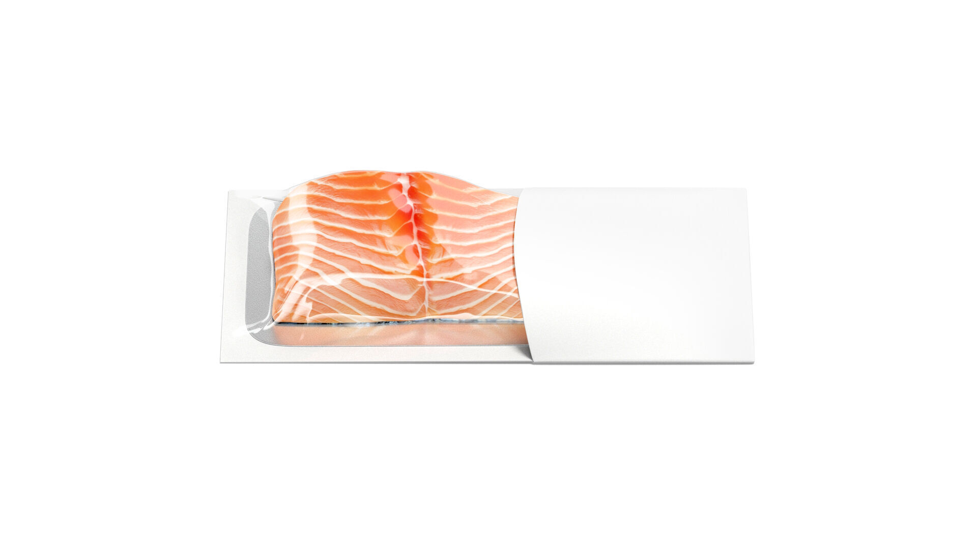 White Salmon Carton Pack - trout cardboard container  3D model_3