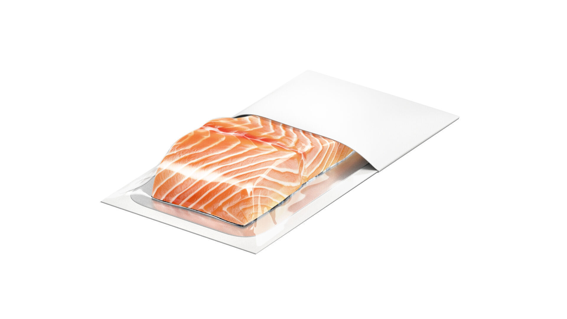 White Salmon Carton Pack - trout cardboard container  3D model_1