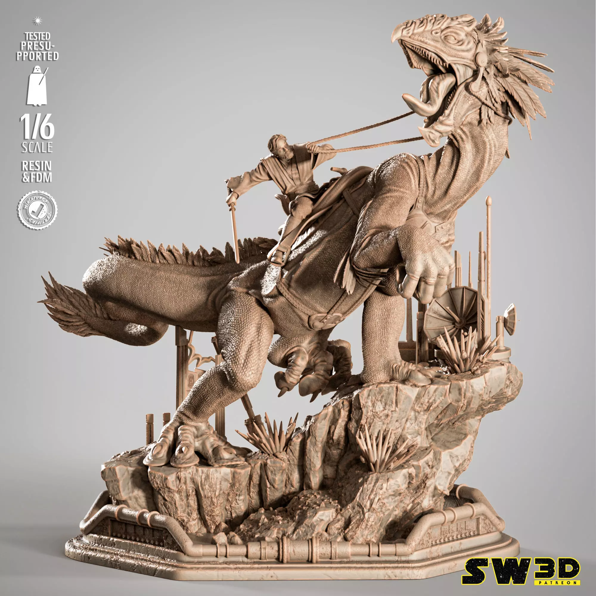 STAR WARS Obi Wan on Boga Sculpture 3D print model_0