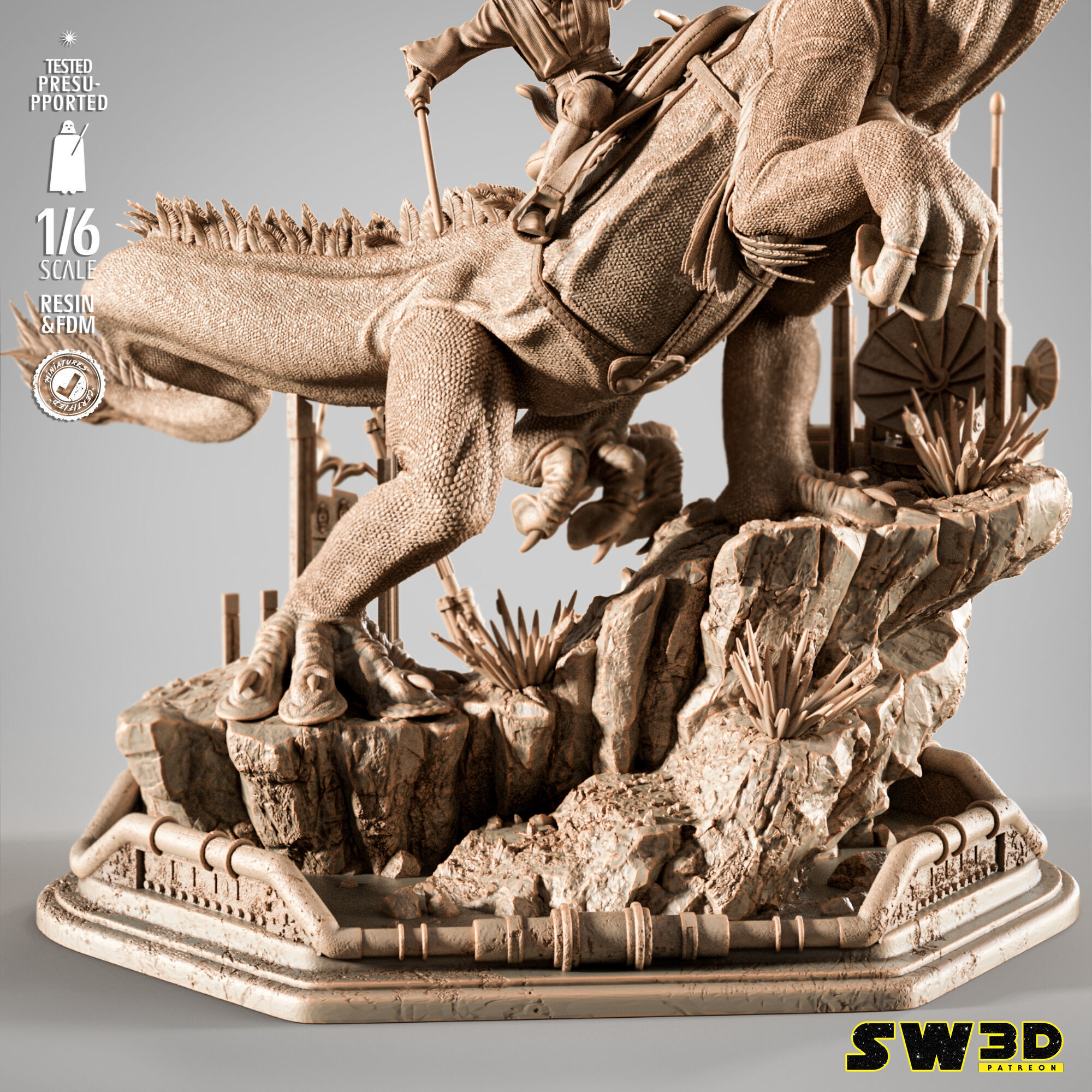 STAR WARS Obi Wan on Boga Sculpture 3D print model_3