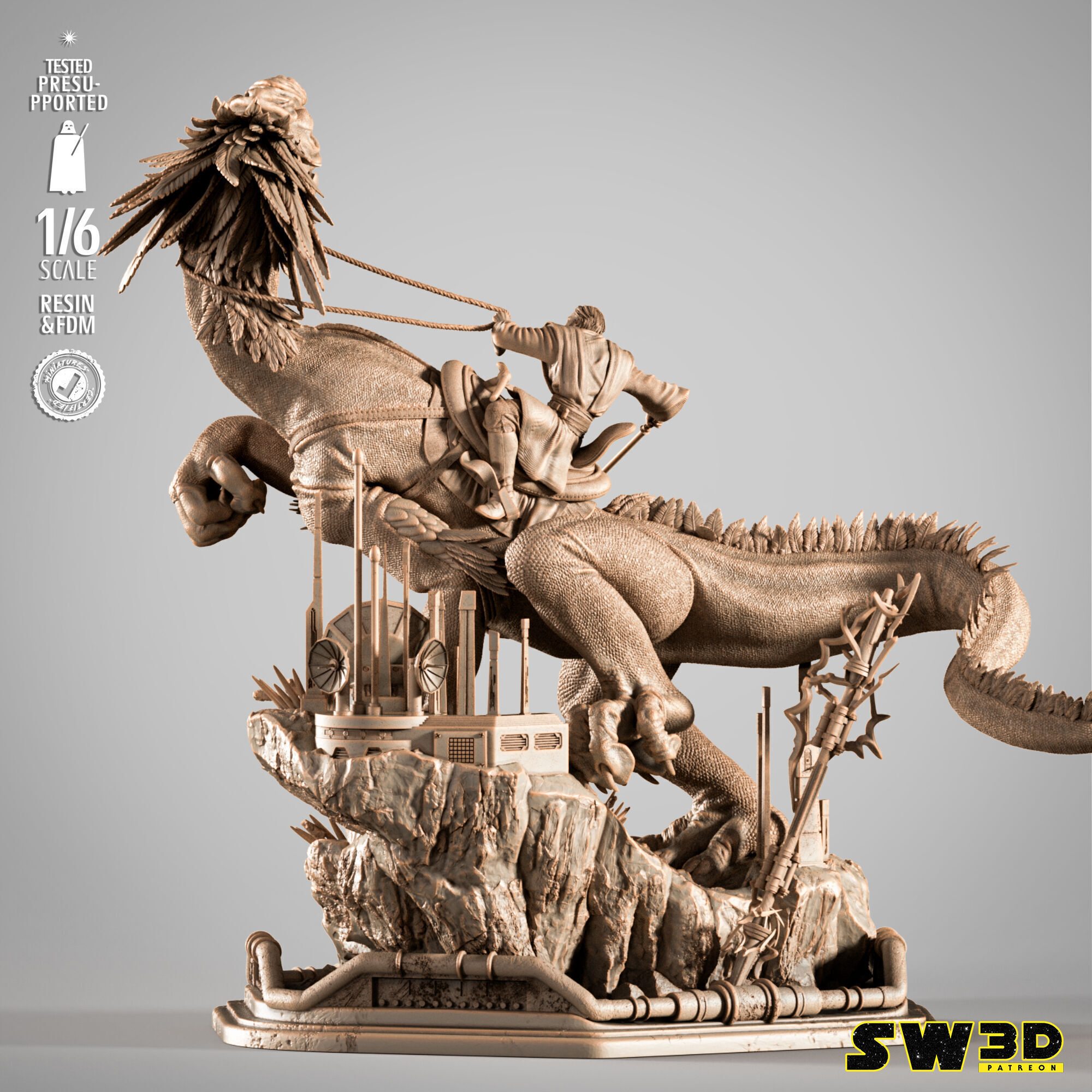 STAR WARS Obi Wan on Boga Sculpture 3D print model_1