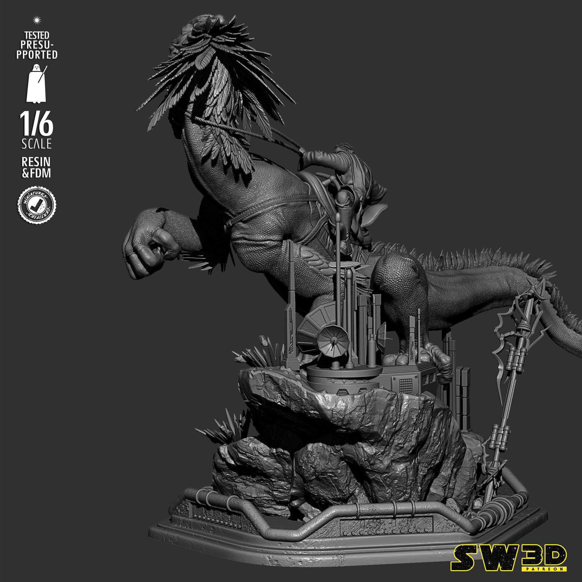 STAR WARS Obi Wan on Boga Sculpture 3D print model_20