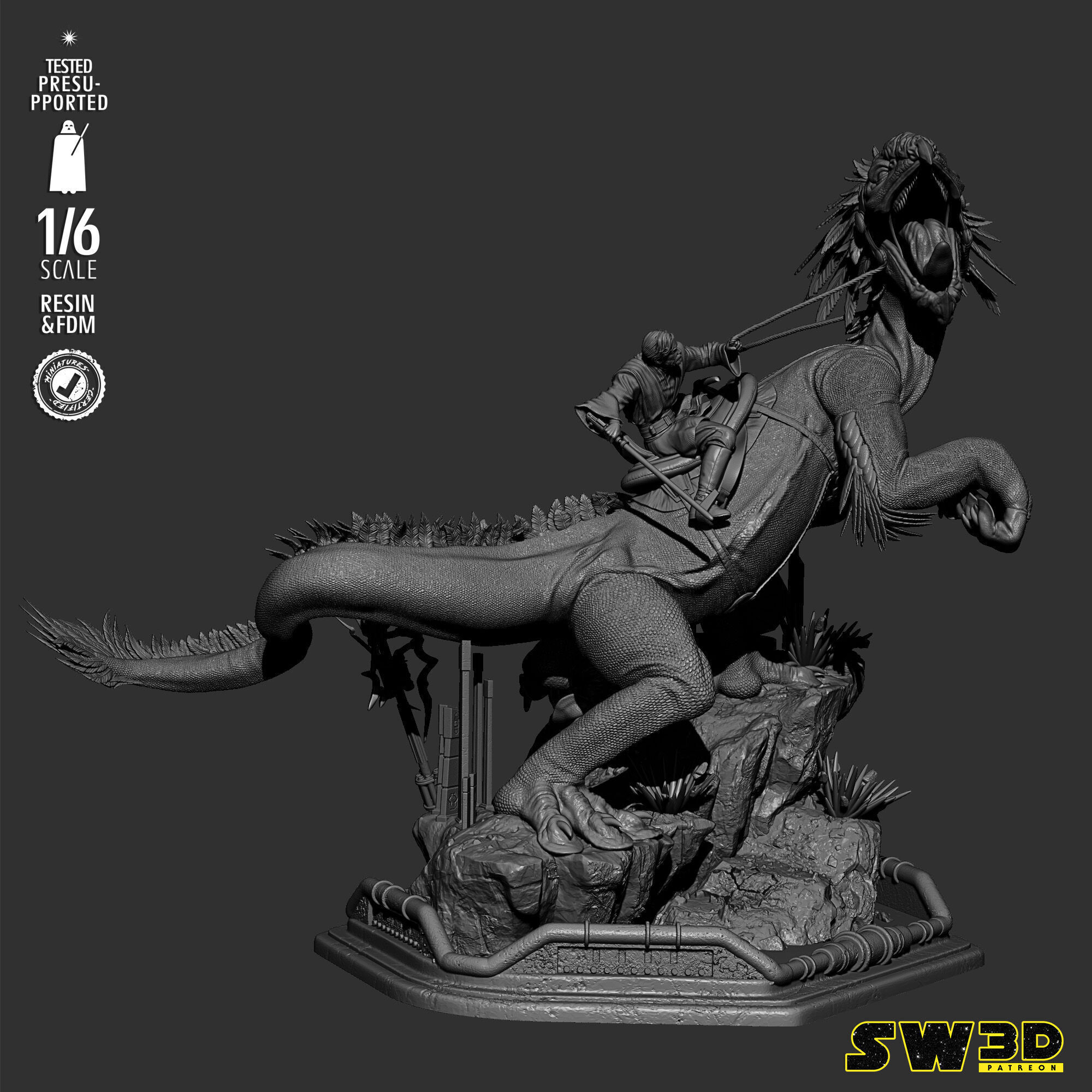 STAR WARS Obi Wan on Boga Sculpture 3D print model_18