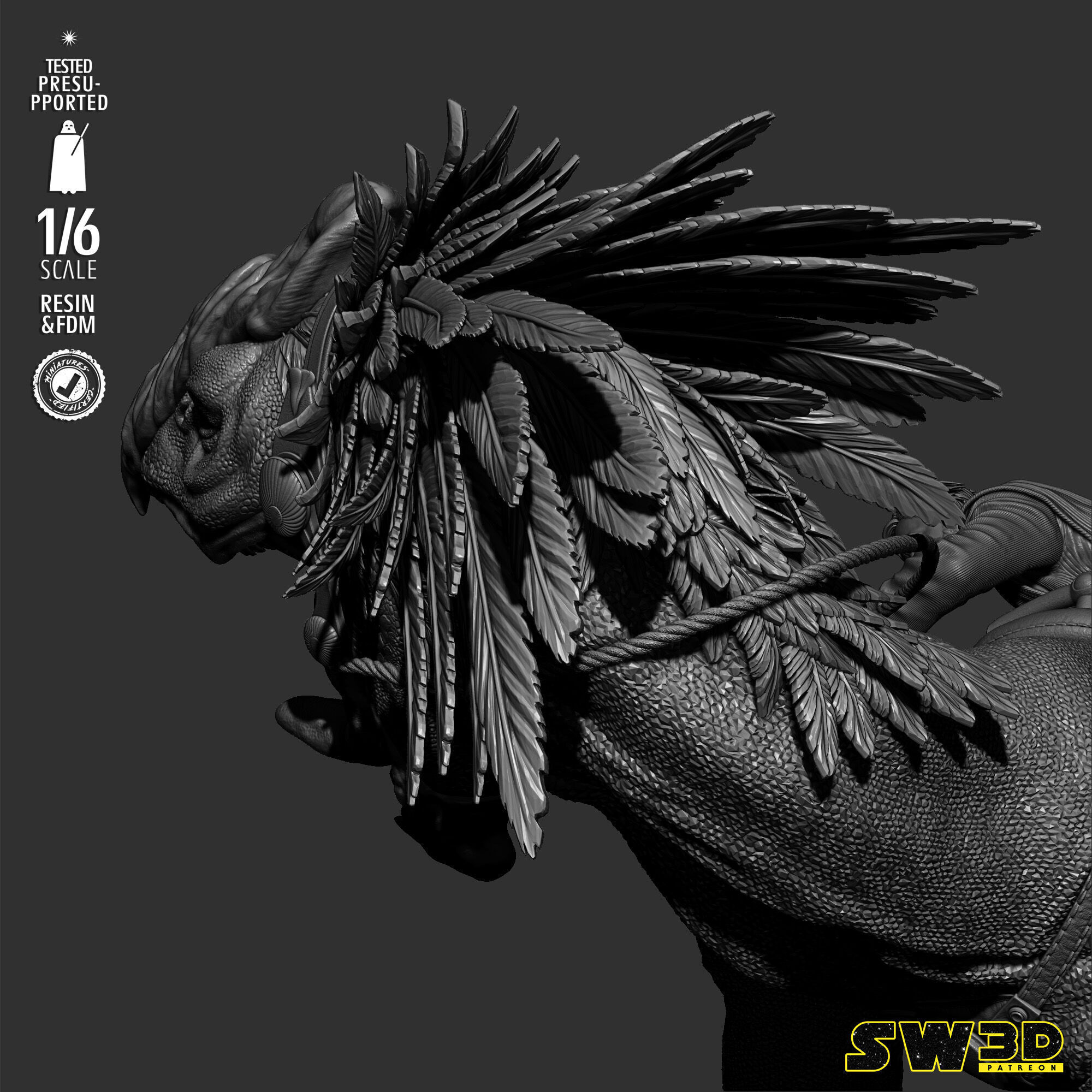 STAR WARS Obi Wan on Boga Sculpture 3D print model_44