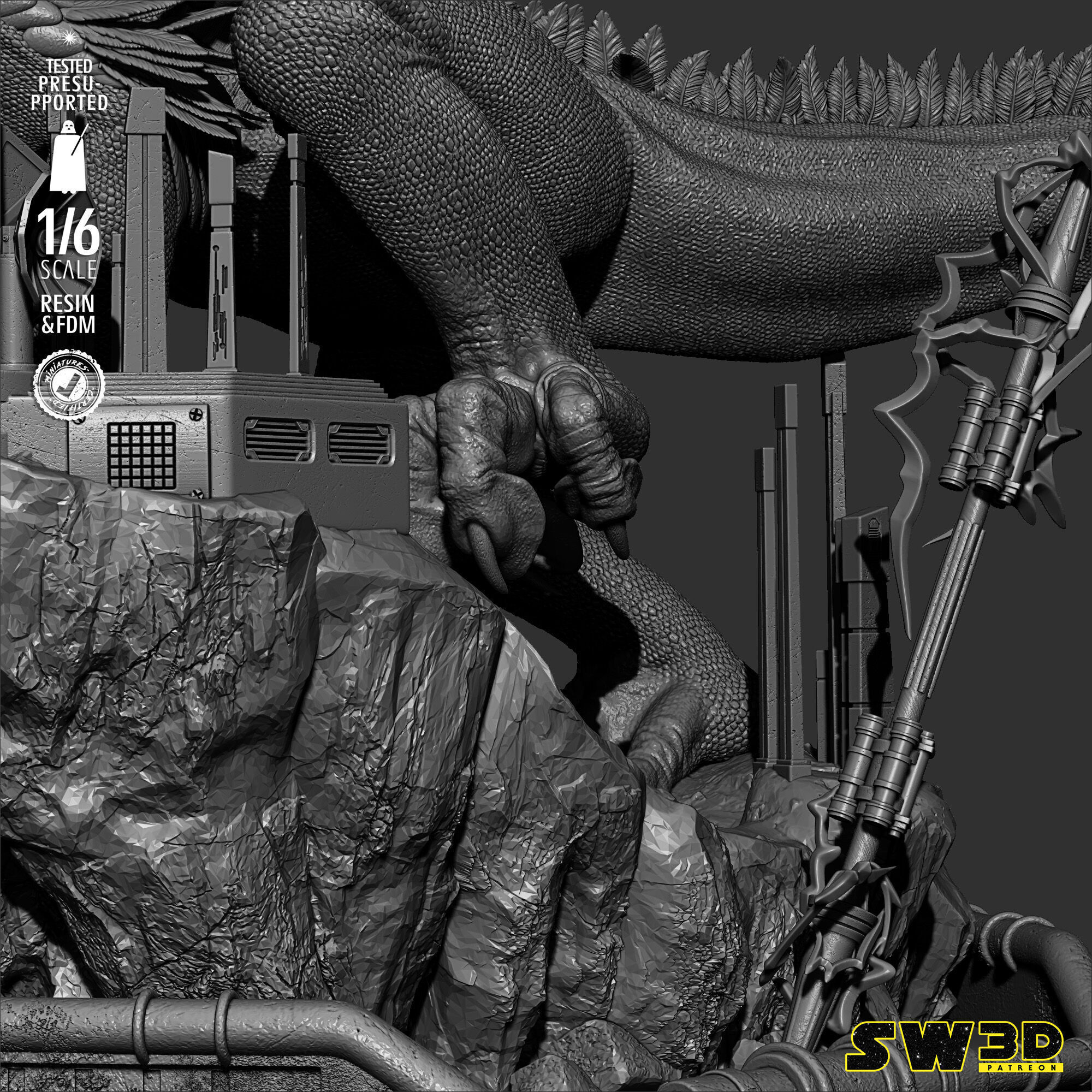 STAR WARS Obi Wan on Boga Sculpture 3D print model_34