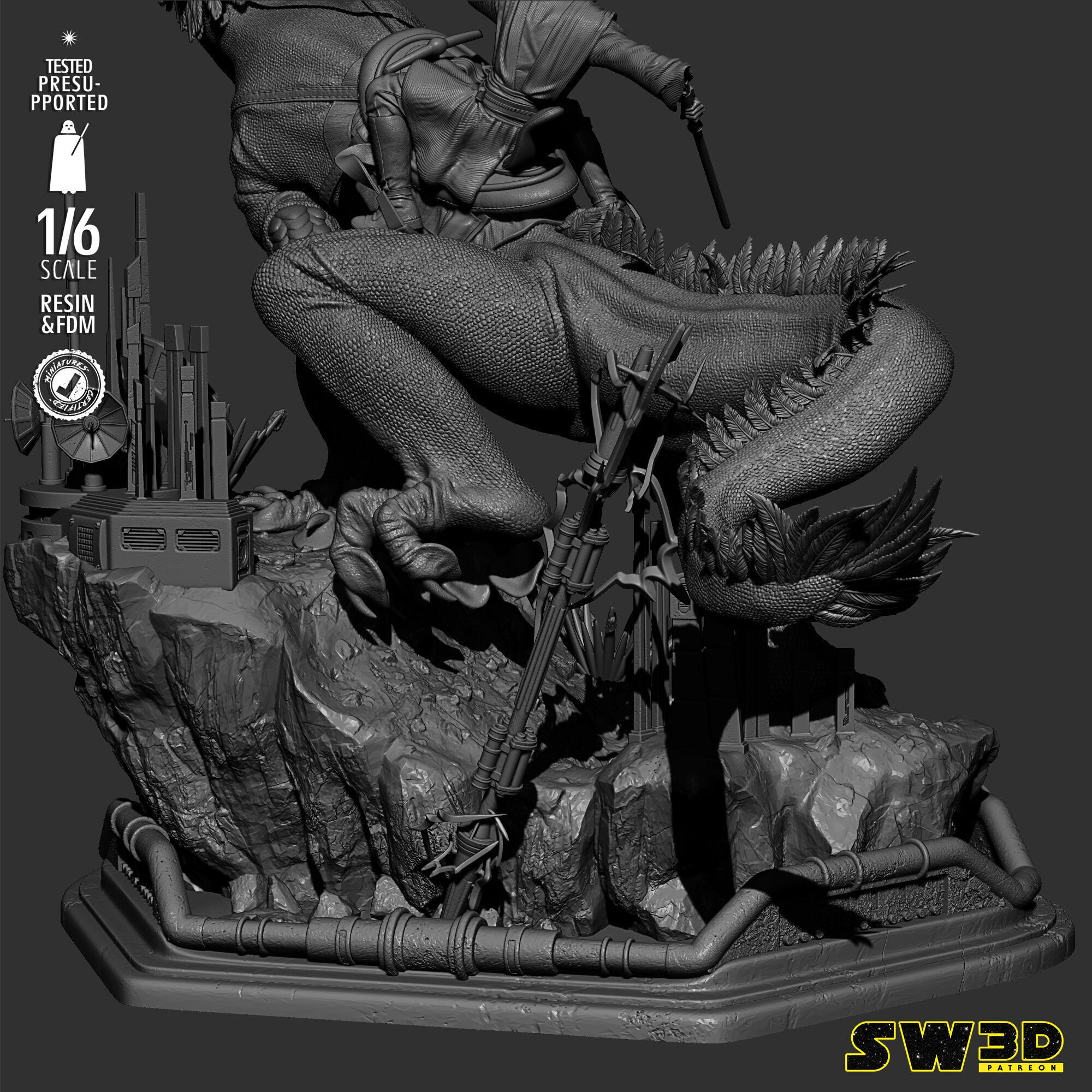 STAR WARS Obi Wan on Boga Sculpture 3D print model_31