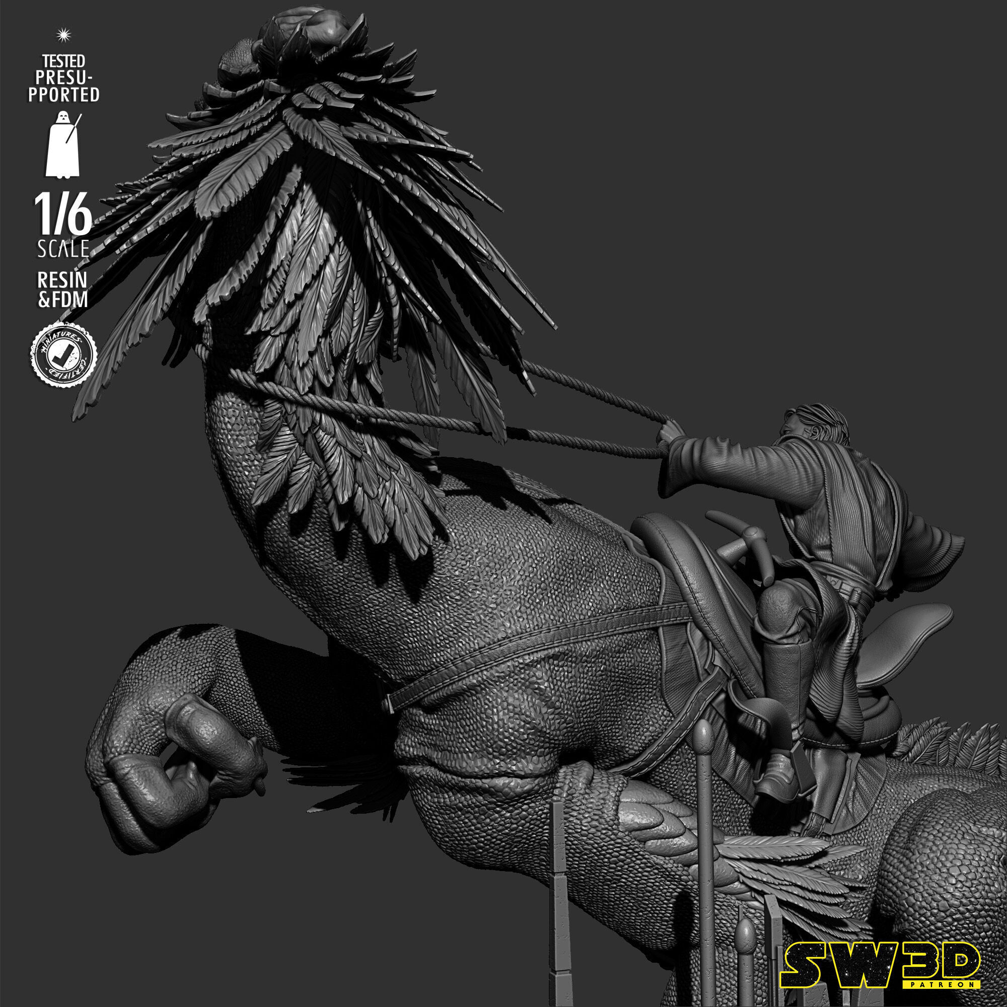 STAR WARS Obi Wan on Boga Sculpture 3D print model_27