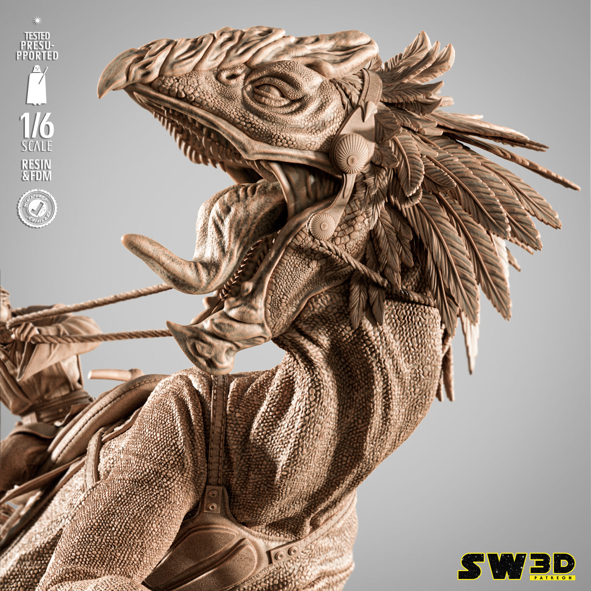 STAR WARS Obi Wan on Boga Sculpture 3D print model_7