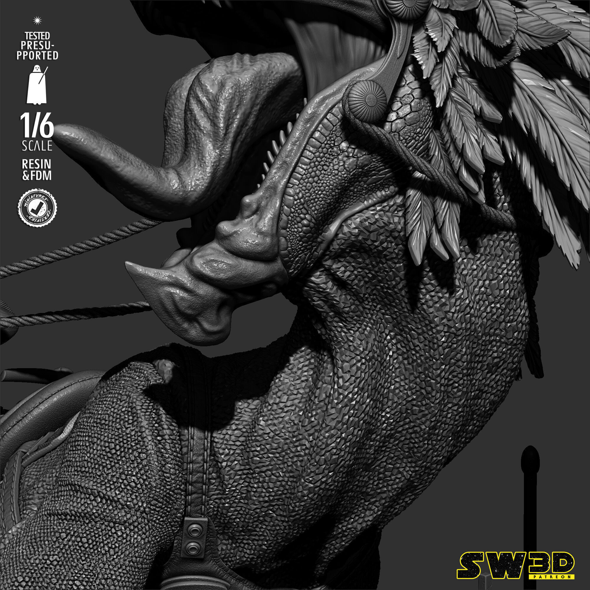 STAR WARS Obi Wan on Boga Sculpture 3D print model_43