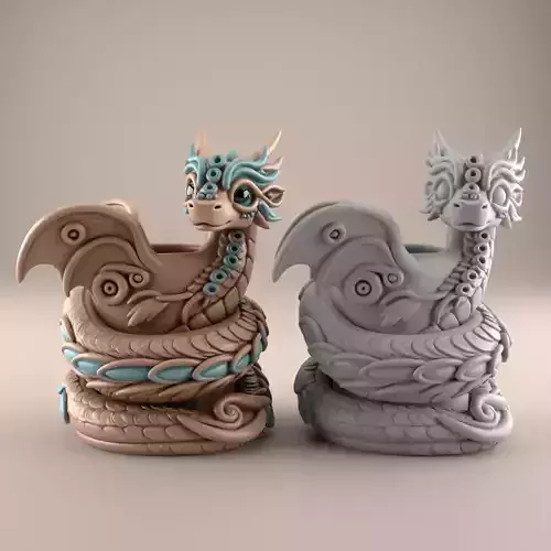 Magic Dragon Planter Candle Holder Fun Home Decor
