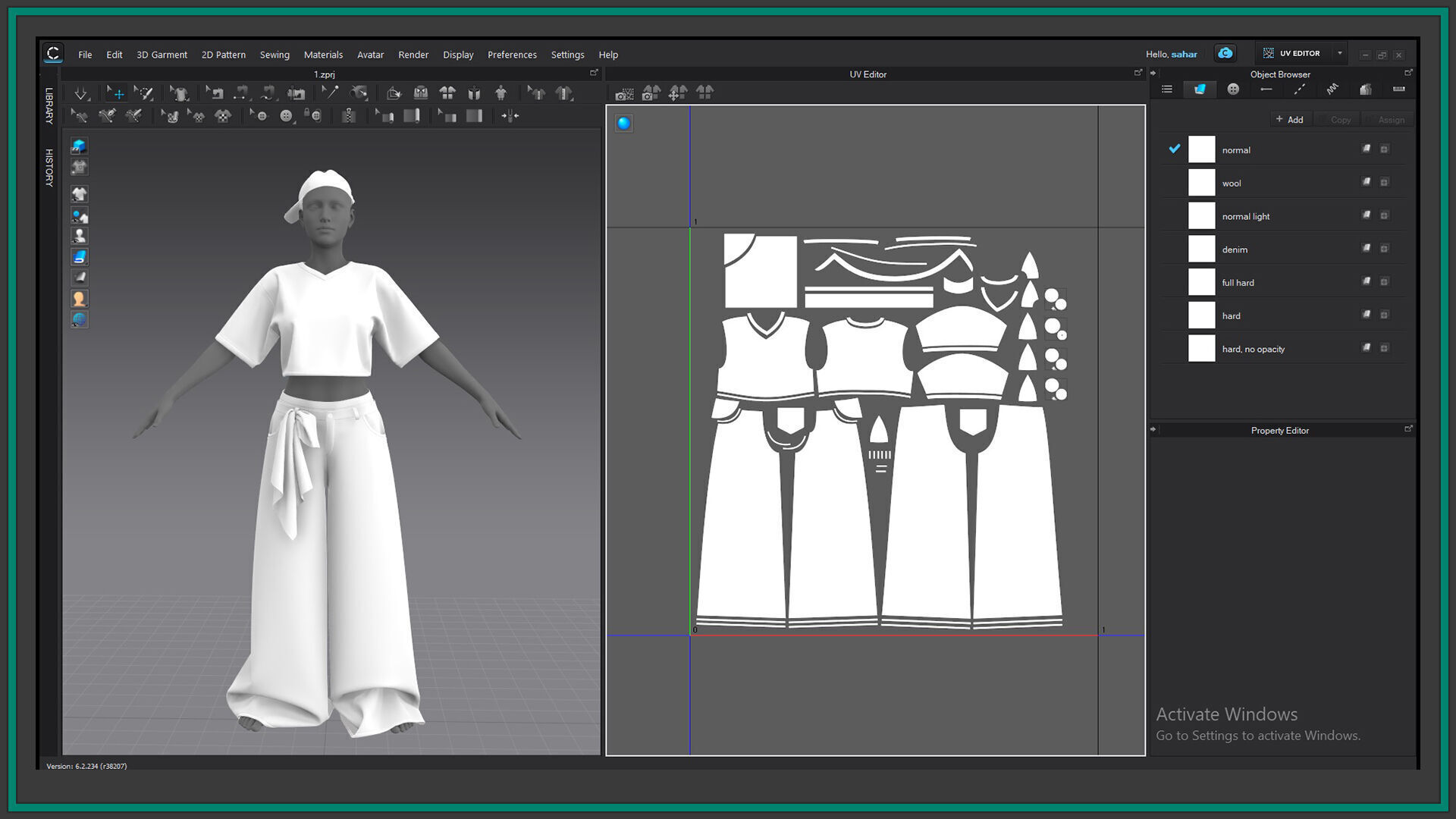 female hip hop outfit with texture and smart material 3D model_7