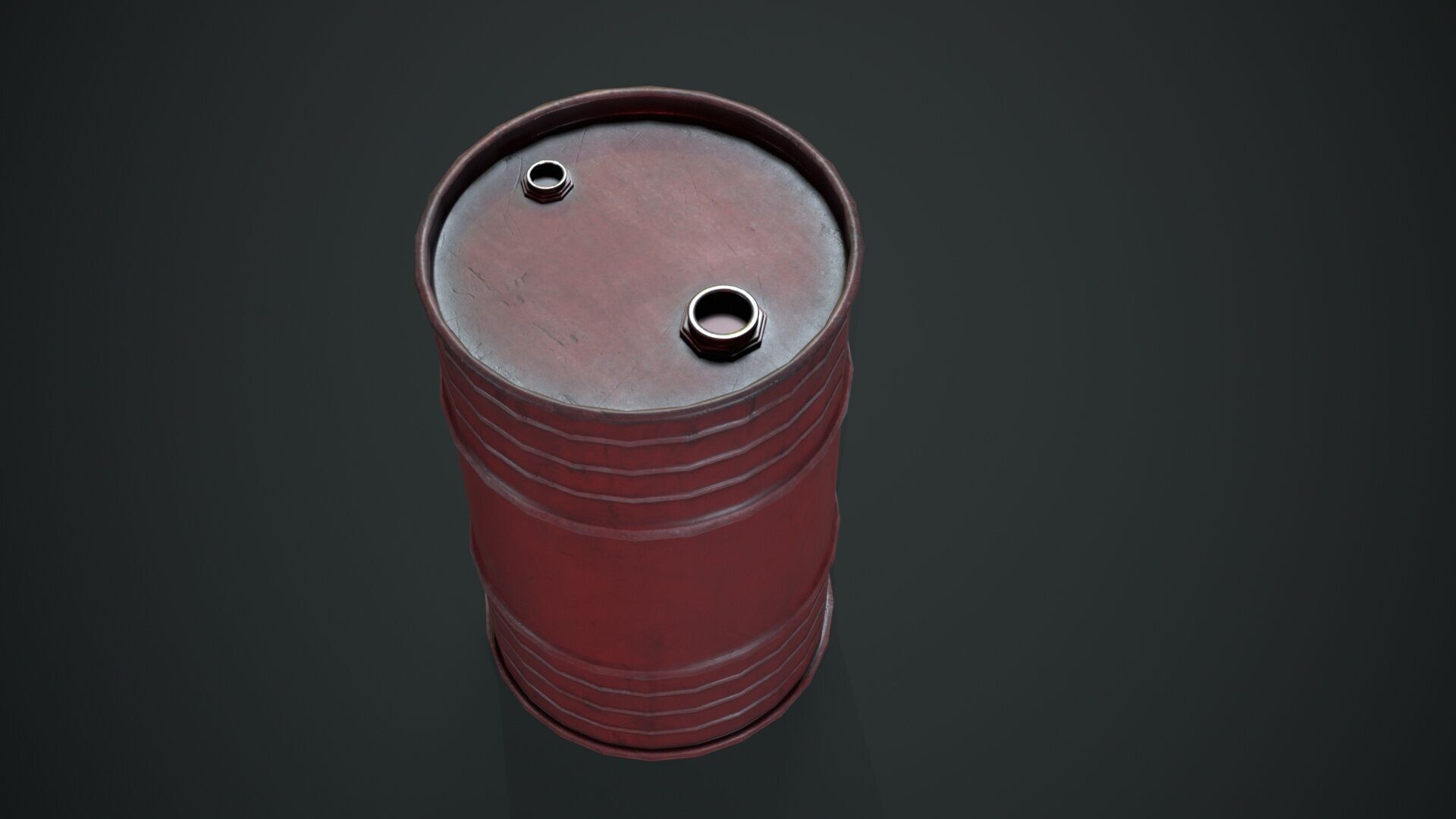 Oil Barrel Low-poly 3D model_5