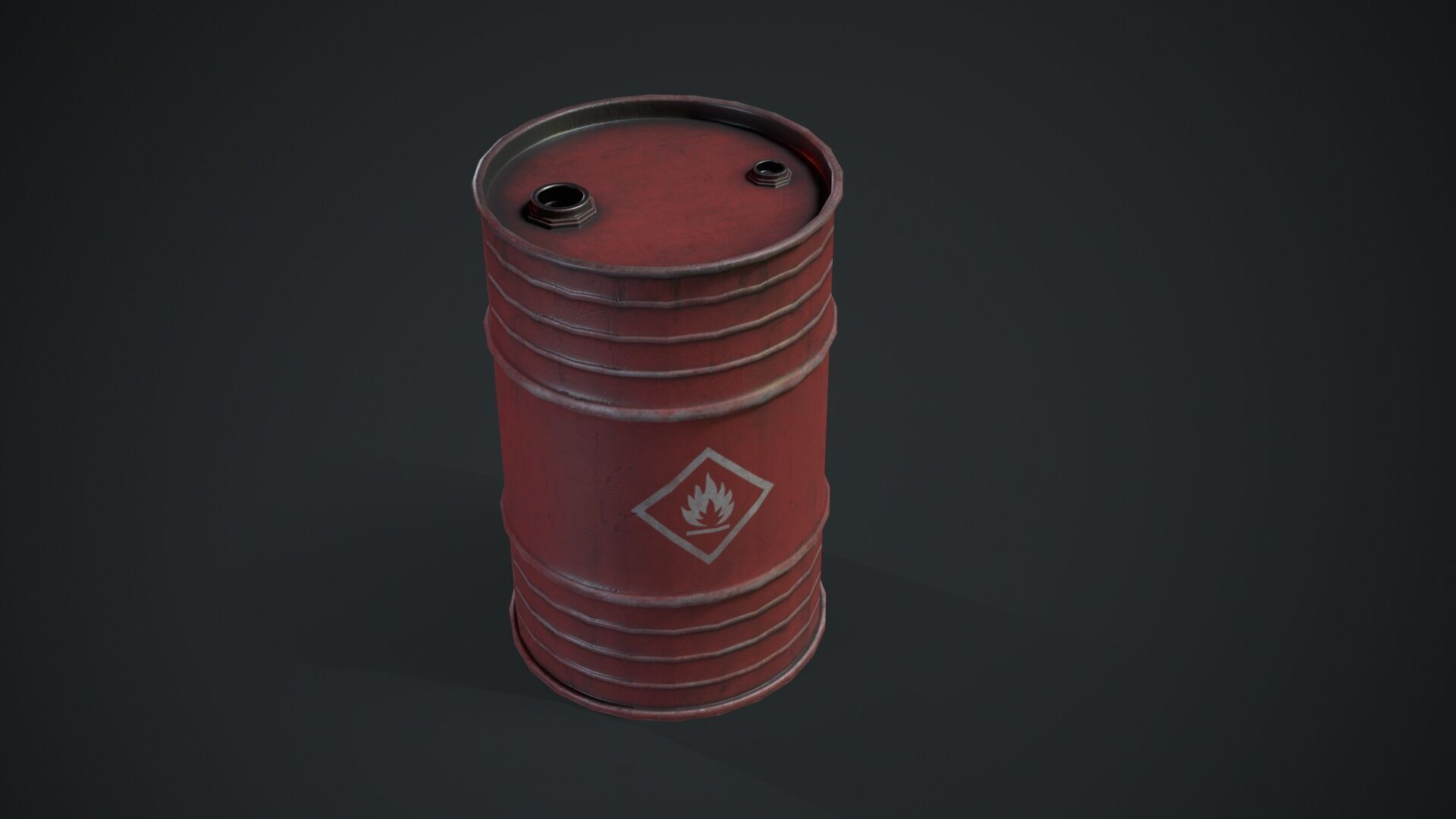 Oil Barrel Low-poly 3D model_2
