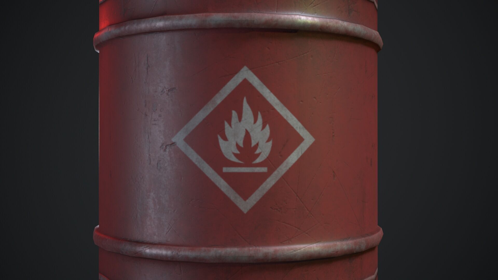 Oil Barrel Low-poly 3D model_3