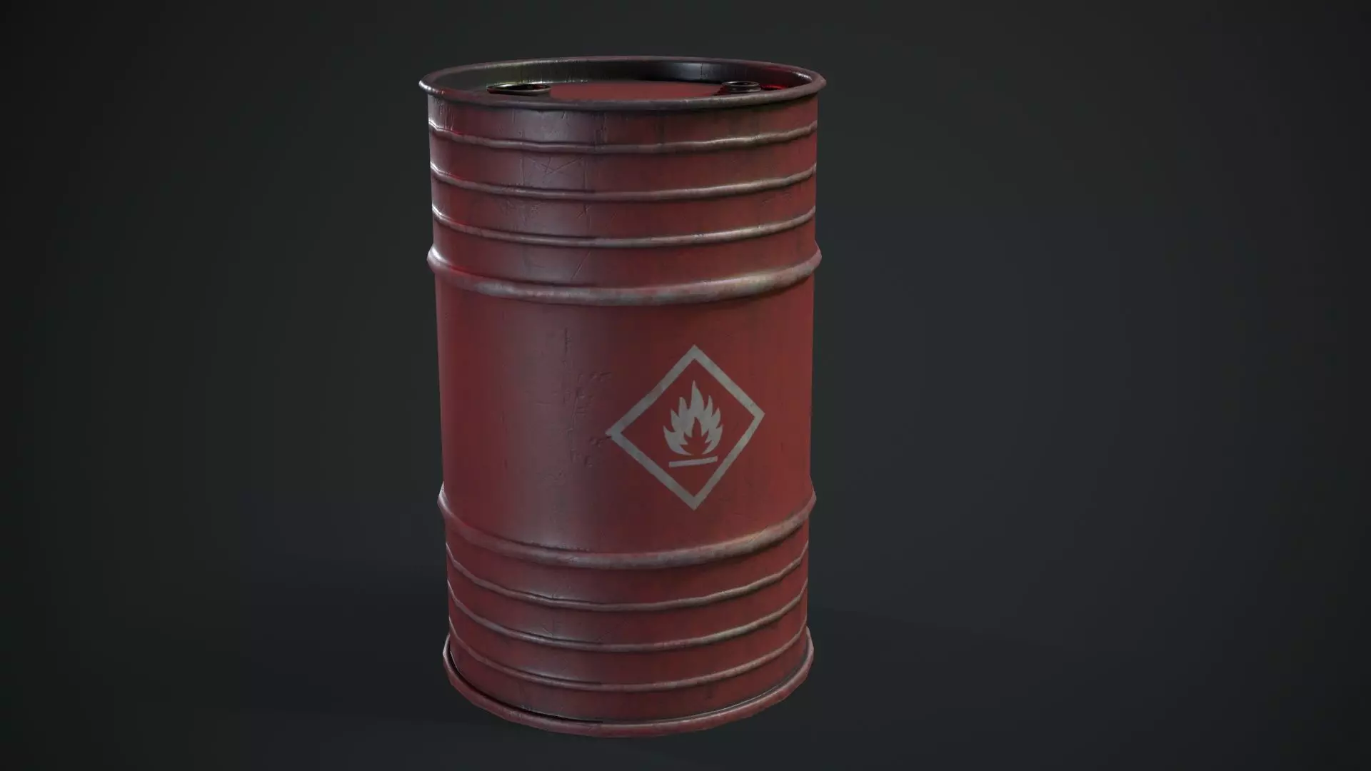 Oil Barrel Low-poly 3D model_0