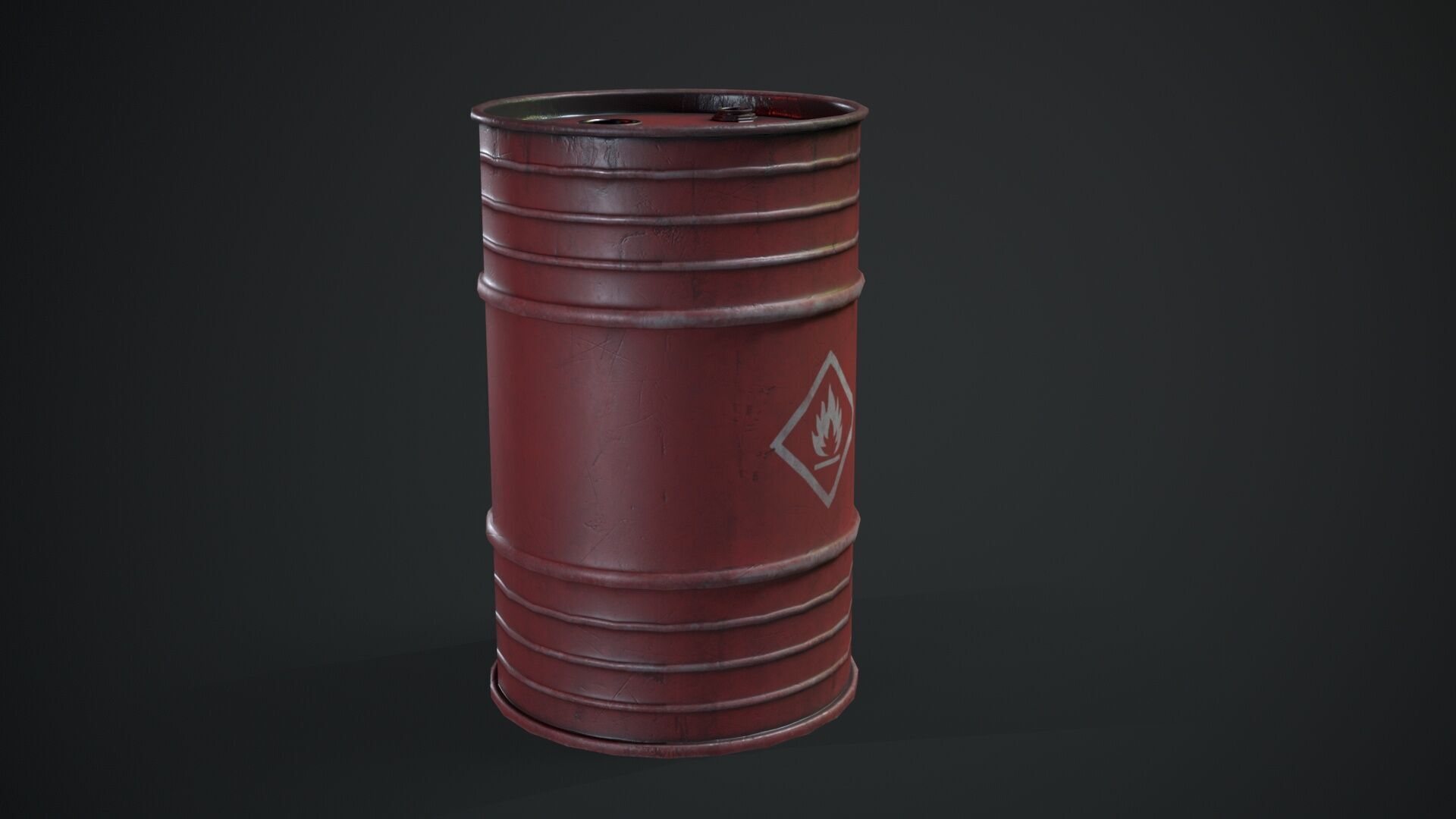 Oil Barrel Low-poly 3D model_4