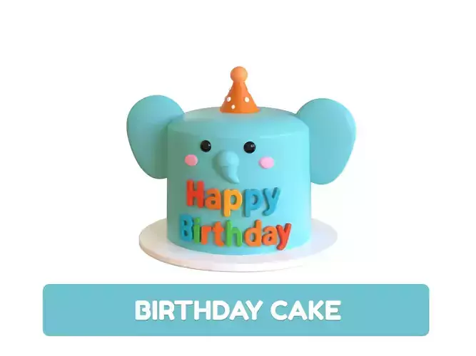 Low-Poly Birthday Cake 04 