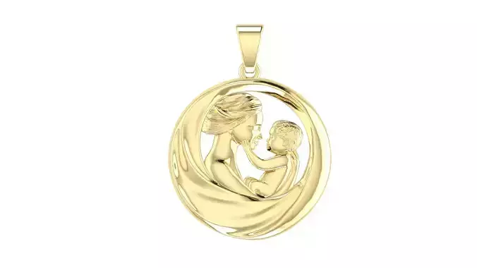 Mother Baby Pendant 3D print model