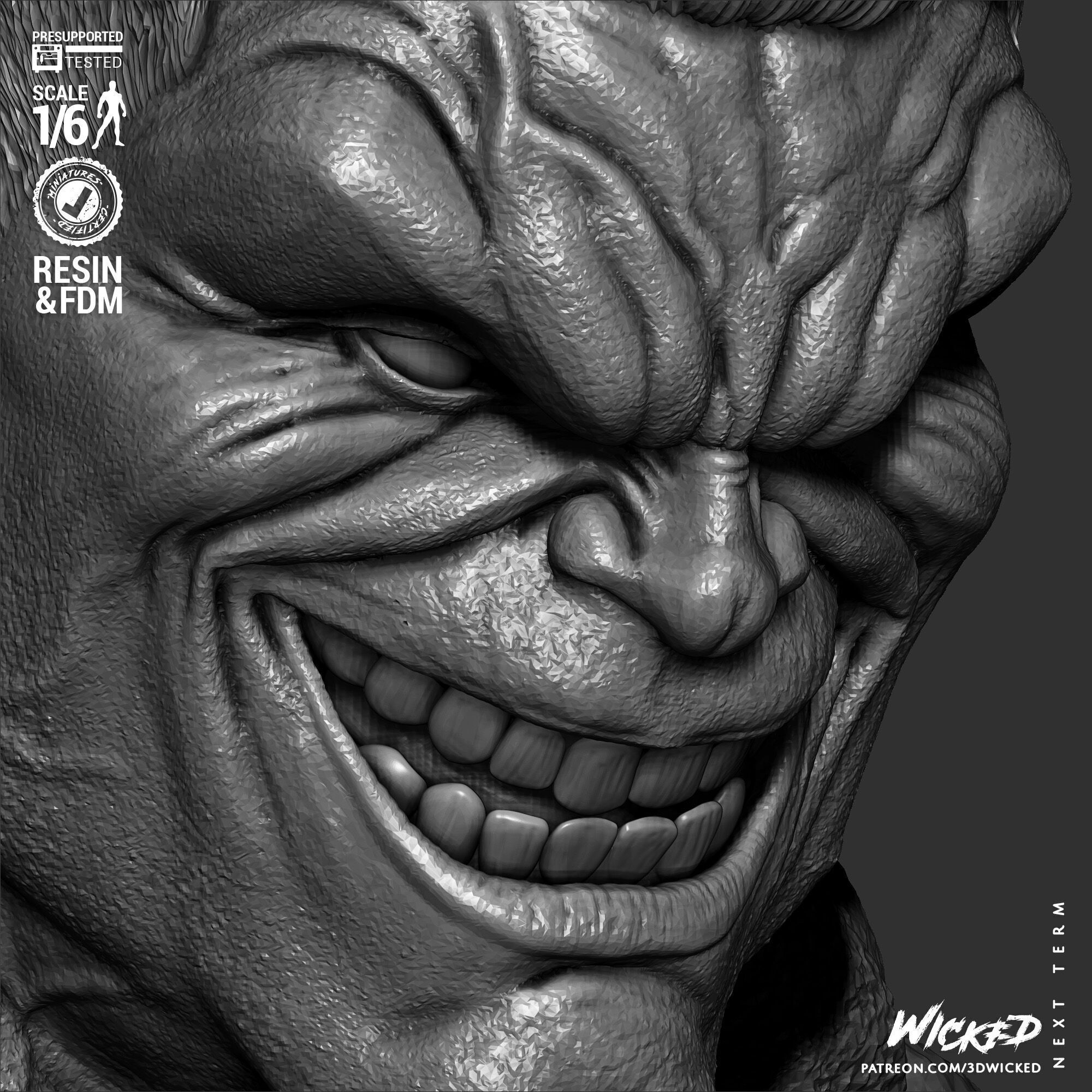 Wicked Marvel Red Hulk Sculpture 3D print model_18