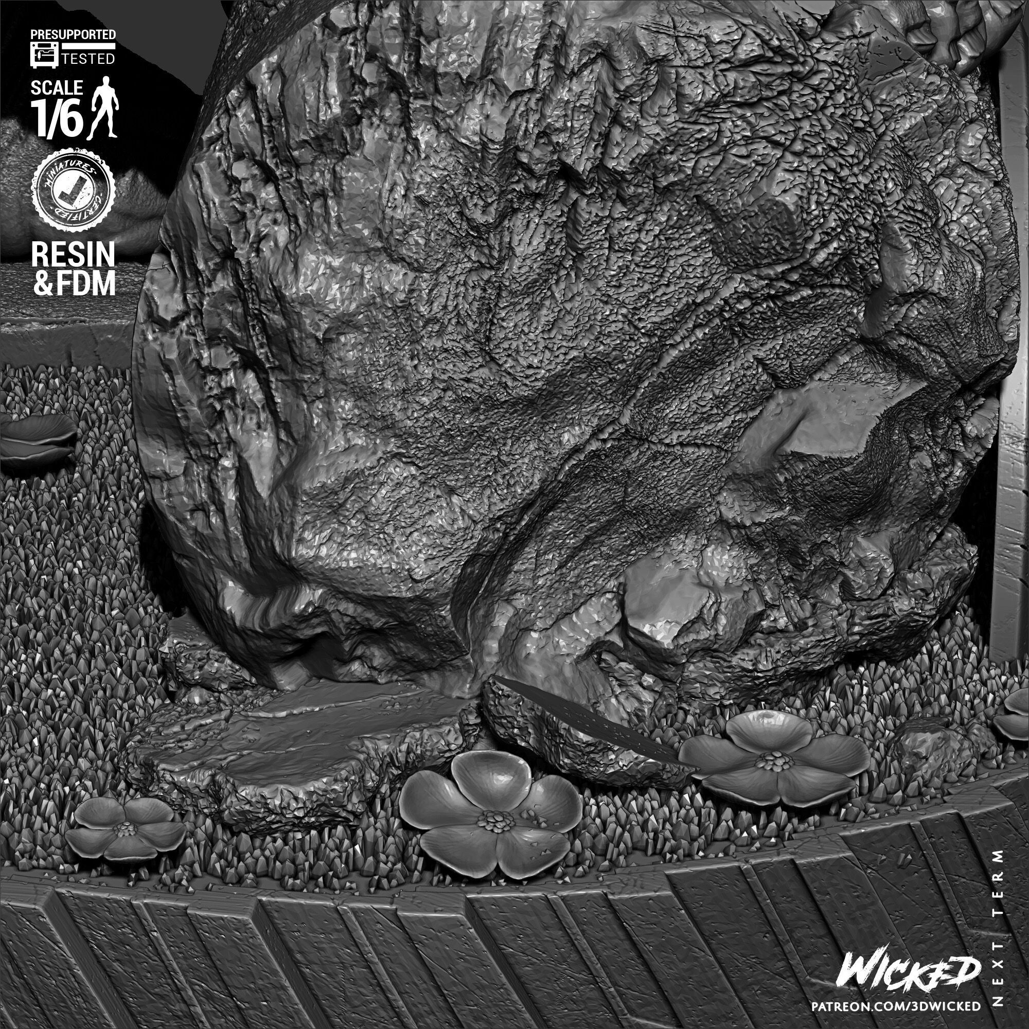 Wicked Marvel Red Hulk Sculpture 3D print model_40