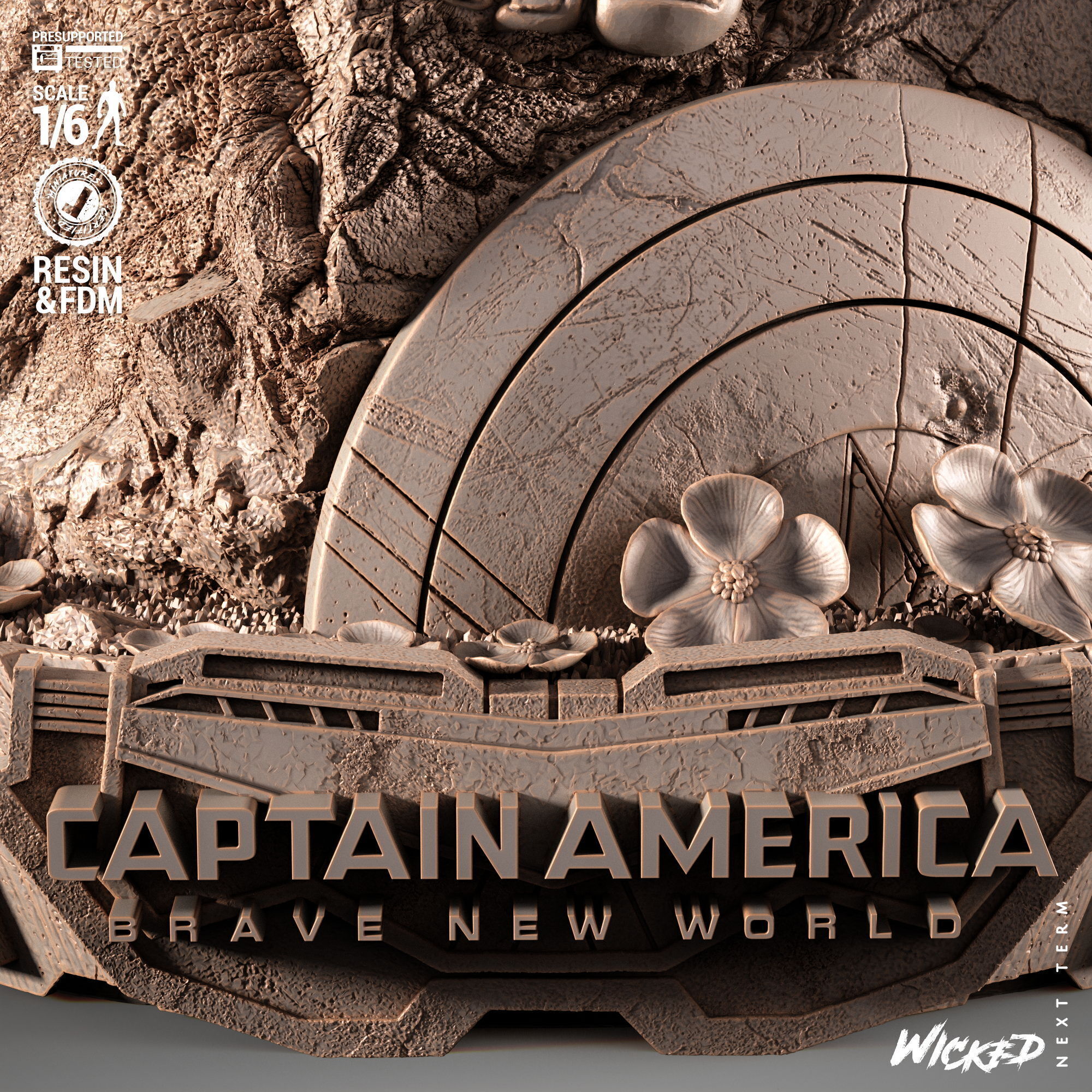 Wicked Marvel Red Hulk Sculpture 3D print model_11