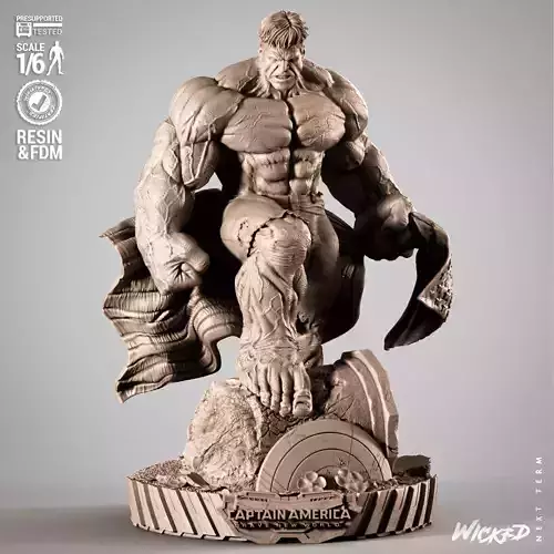 Wicked Marvel Red Hulk Sculpture