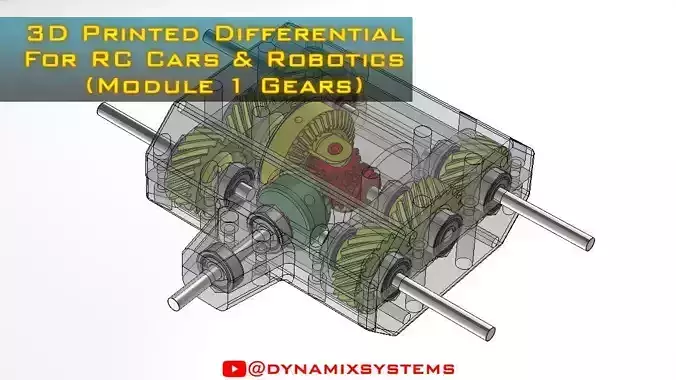 3D Printed Differential For RC Cars And Robotics