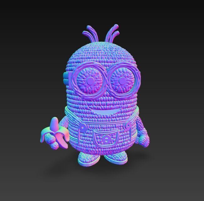 Minion Bob Knit Figure Banana Hero 3D model_11
