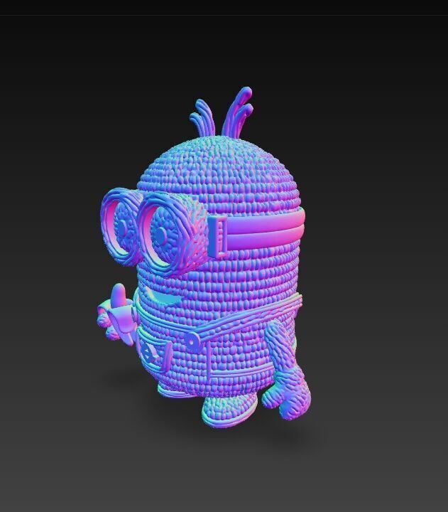 Minion Bob Knit Figure Banana Hero 3D model_17