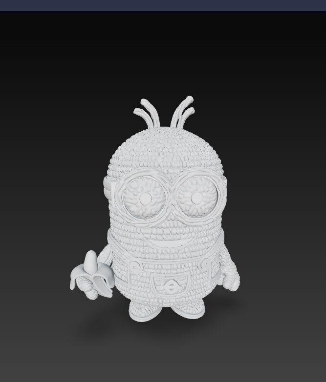 Minion Bob Knit Figure Banana Hero 3D model_26
